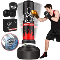 Boxovací pytle Punching Bag Stand Adult 180 cm-Upgraded self-inflatable heavy duty s boxerskými rukavicemi a vestavěnou vzduchov